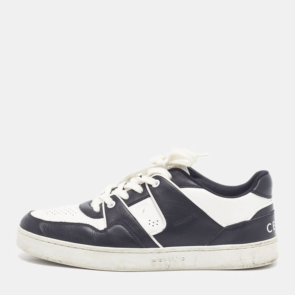Celine Ct-07 Size 42 Black/white Leather Lace Up Sneakers